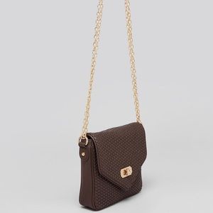 New Cornelia Guest Brown Peri Weave Crossbody Bag